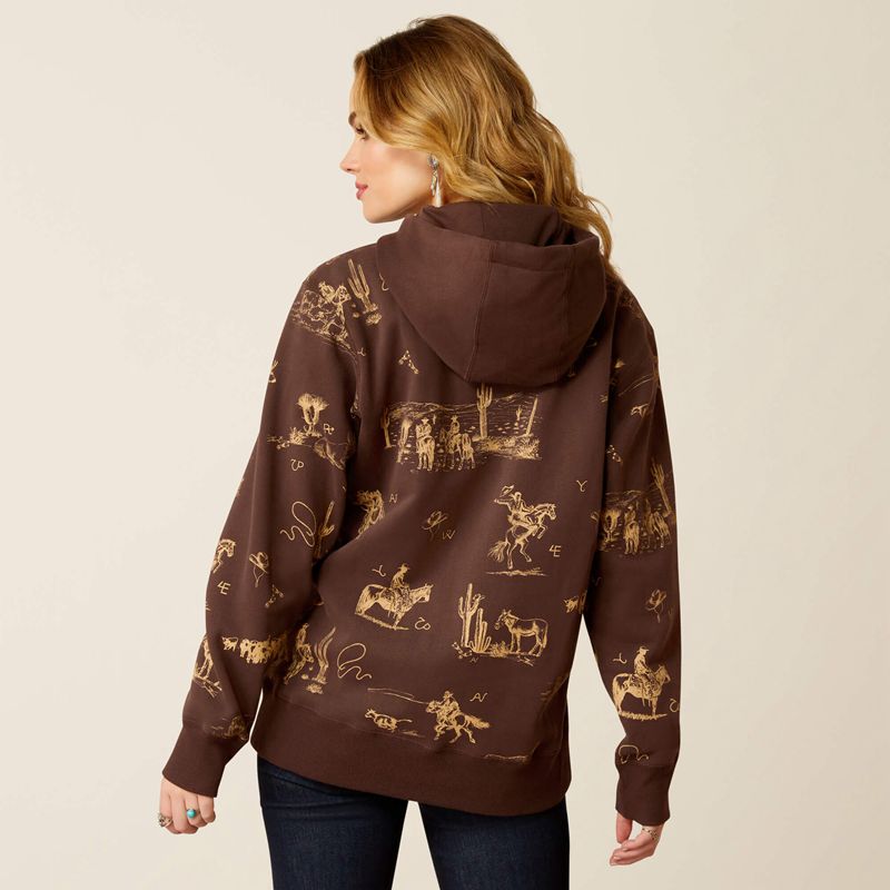 Ranchin Print Ariat Ranchin Hoodie | 19QEXSAGT