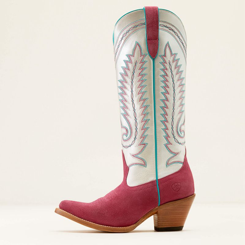 Raspberry Suede/Pearly White Ariat Ambrose Western Boot | 67TRZVBOJ