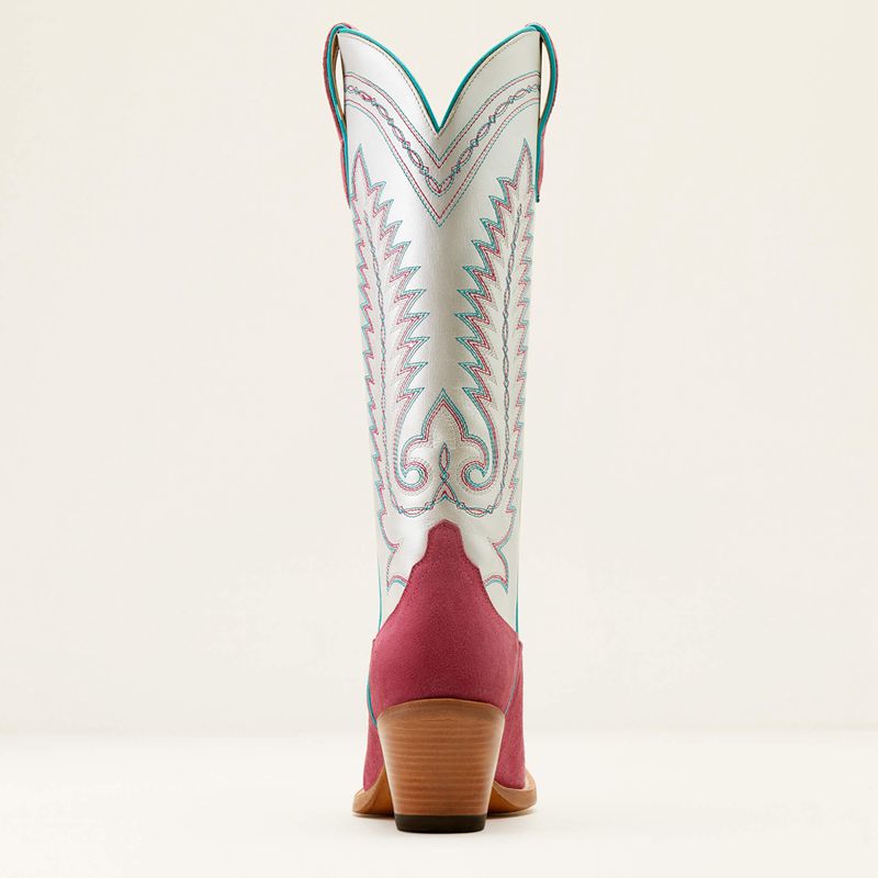 Raspberry Suede/Pearly White Ariat Ambrose Western Boot | 67TRZVBOJ