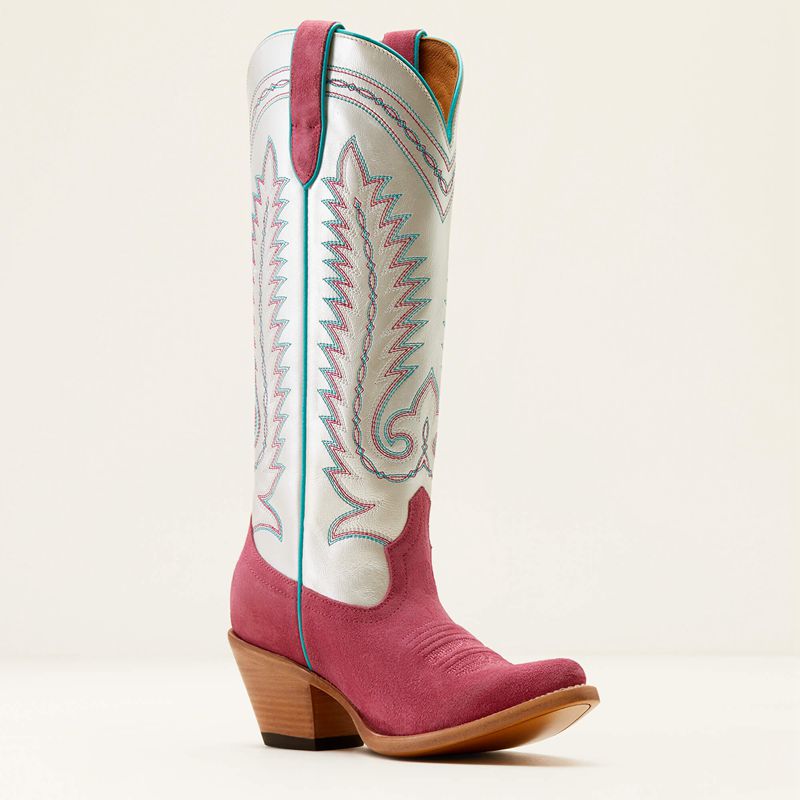 Raspberry Suede/Pearly White Ariat Ambrose Western Boot | 67TRZVBOJ