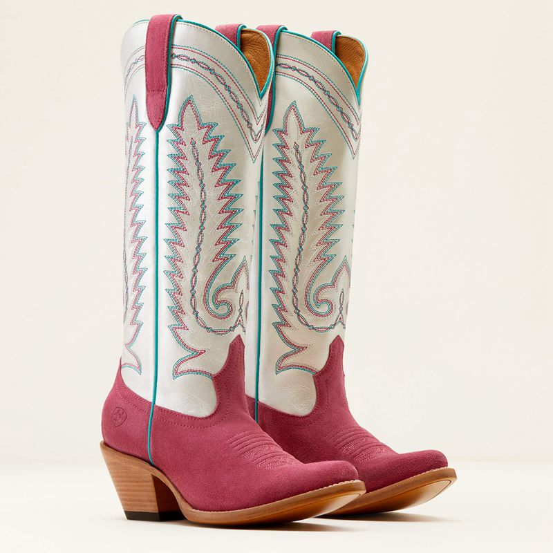 Raspberry Suede/Pearly White Ariat Ambrose Western Boot | 67TRZVBOJ