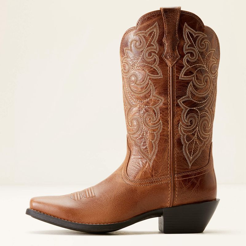 Ready Russet Ariat Round Up Square Toe Western Boot | 20AFNPSCT