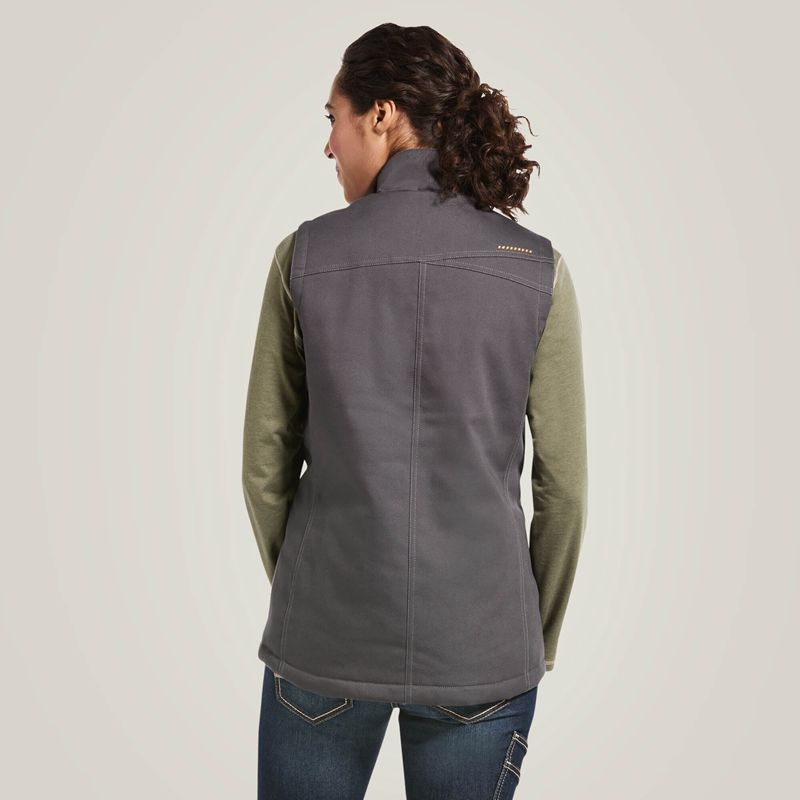 Rebar Grey Ariat Rebar Duracanvas Insulated Vest | 39YVOPLXH