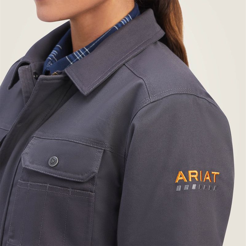 Rebar Grey Ariat Rebar Duracanvas Sherpa-Lined Coat | 24UHARXOZ