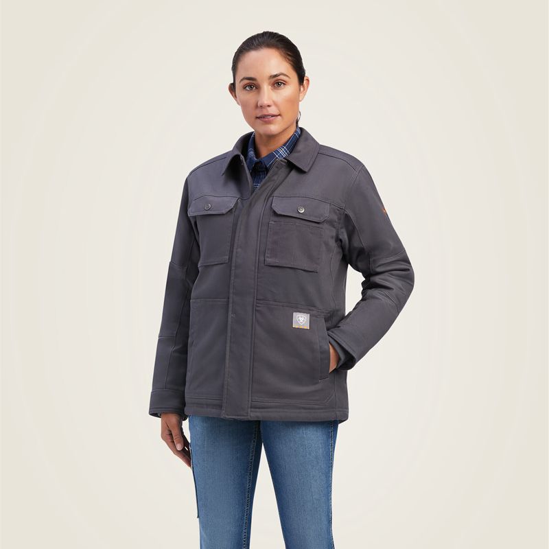 Rebar Grey Ariat Rebar Duracanvas Sherpa-Lined Coat | 24UHARXOZ