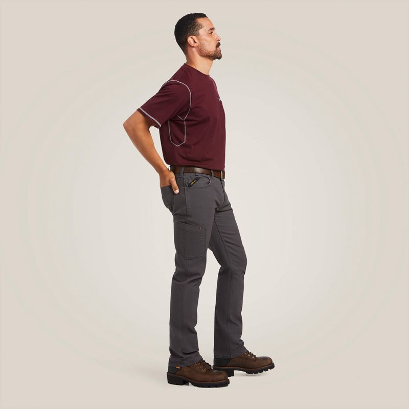 Rebar Grey Ariat Rebar M7 Durastretch Made Tough Straight Pant | 86OKITZEX