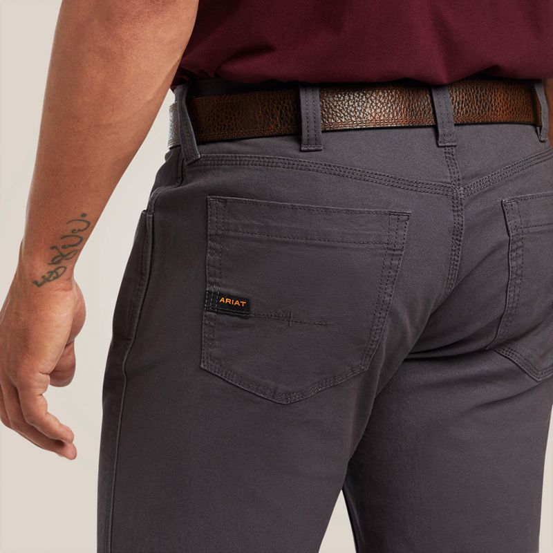 Rebar Grey Ariat Rebar M7 Durastretch Made Tough Straight Pant | 86OKITZEX