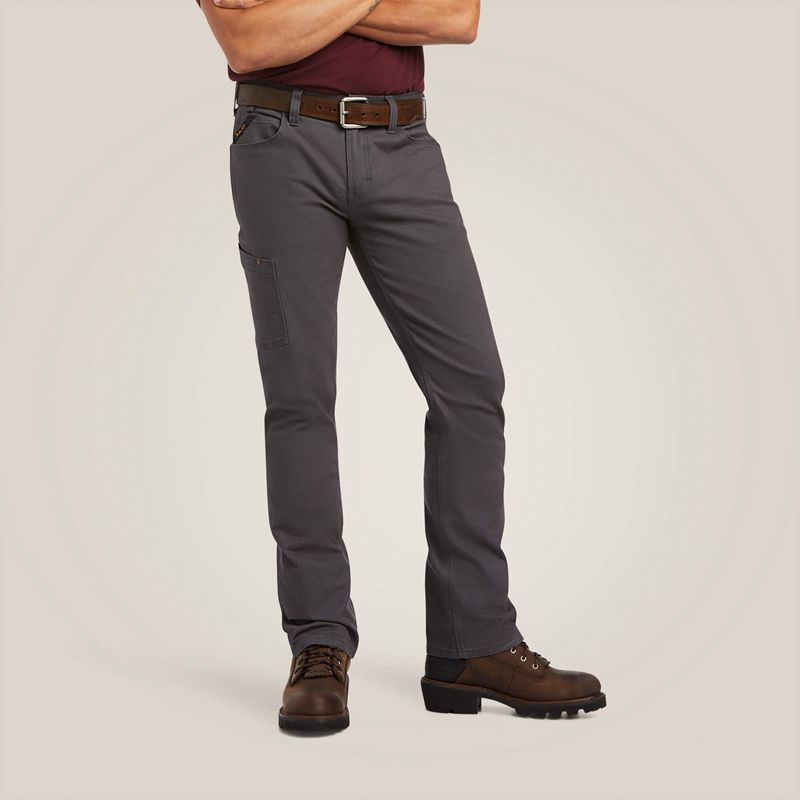 Rebar Grey Ariat Rebar M7 Durastretch Made Tough Straight Pant | 86OKITZEX