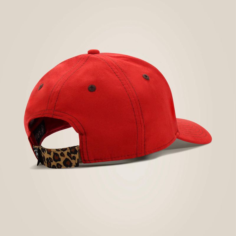 Red Ariat Cheetah Logo Cap | 45PMJBFVS