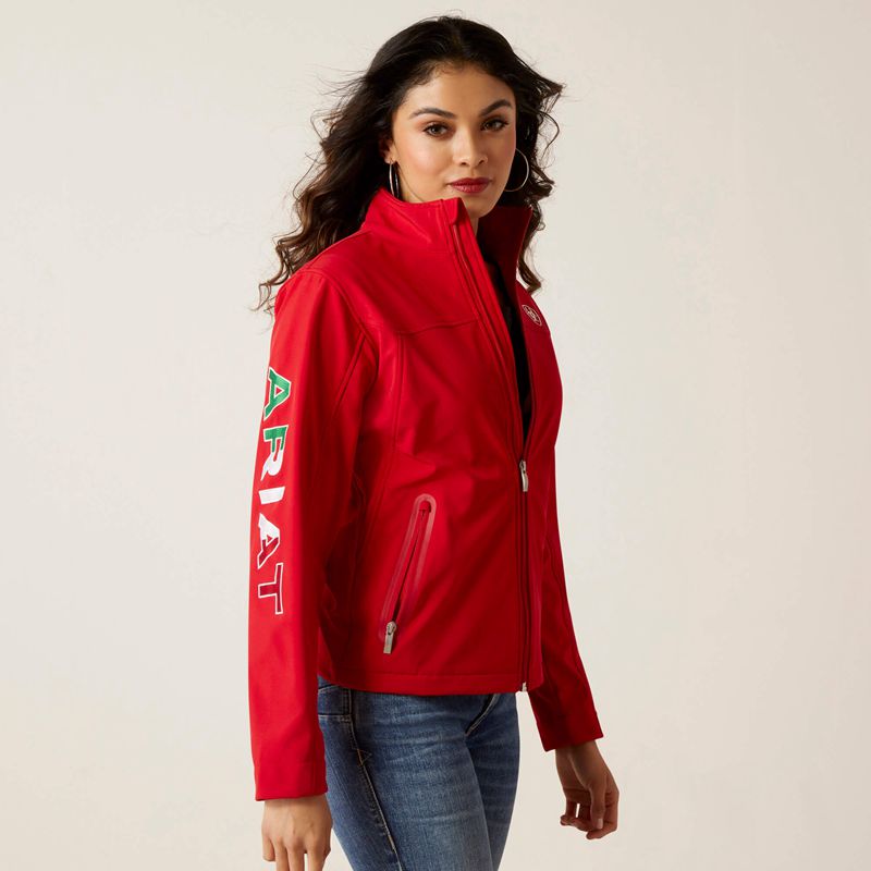 Red Ariat Classic Team Softshell Mexico Jacket | 80BZJFCXE