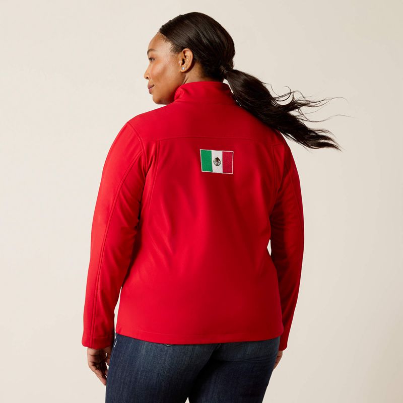 Red Ariat Classic Team Softshell Mexico Jacket | 80BZJFCXE