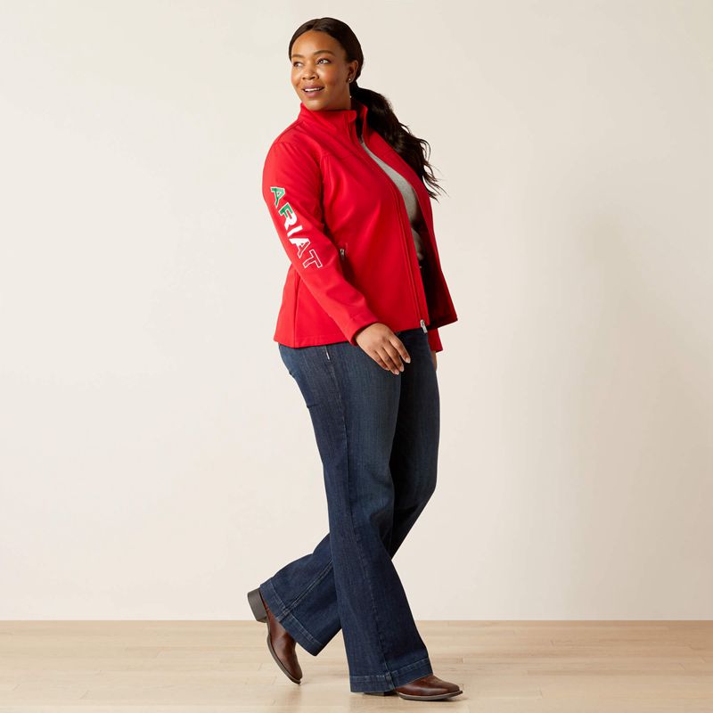 Red Ariat Classic Team Softshell Mexico Jacket | 80BZJFCXE