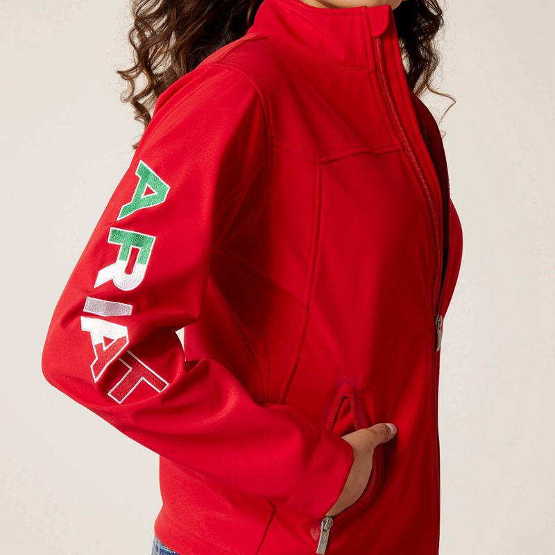 Red Ariat Classic Team Softshell Mexico Jacket | 80BZJFCXE