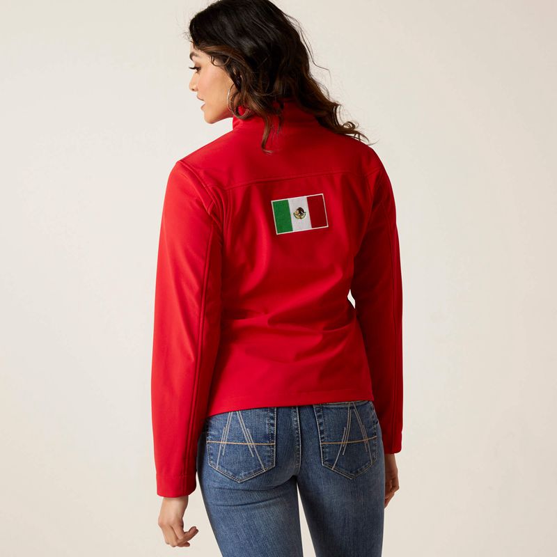 Red Ariat Classic Team Softshell Mexico Jacket | 80BZJFCXE