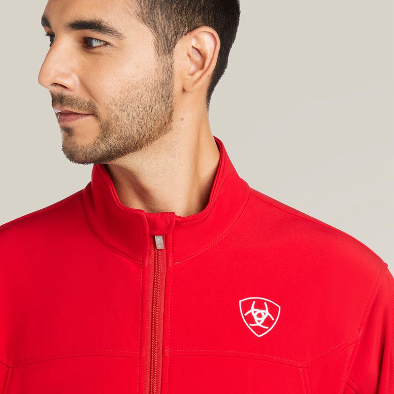 Red Ariat New Team Softshell Mexico Jacket | 31KCVEBAD