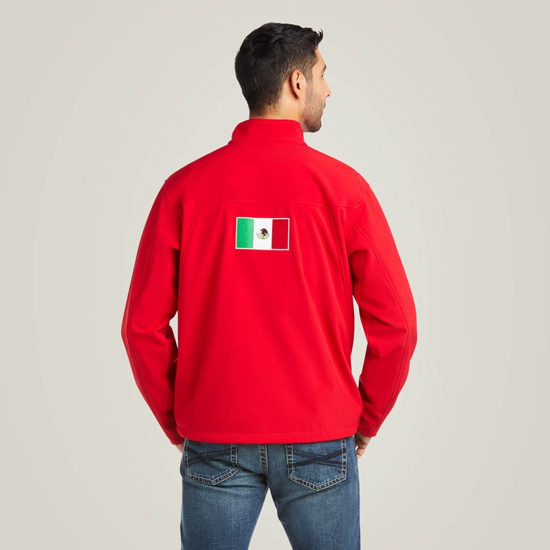 Red Ariat New Team Softshell Mexico Jacket | 31KCVEBAD