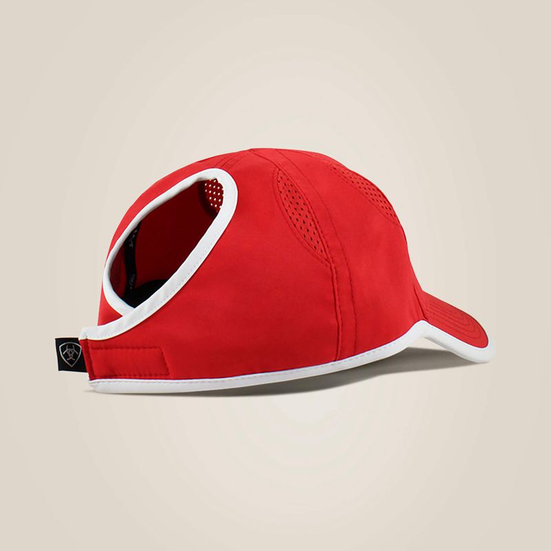 Red Ariat Offset Logo Trim Cap | 79LQJKARP