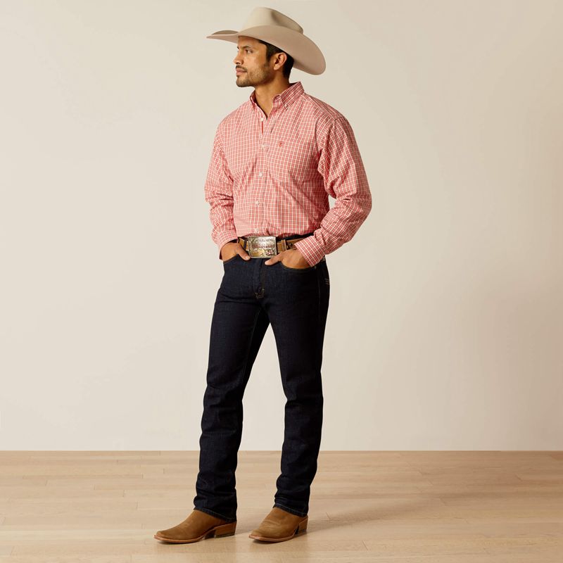 Red Ariat Pro Series Roscoe Classic Fit Shirt | 31IUMALQO