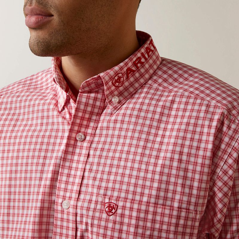 Red Ariat Pro Series Team Dustin Classic Fit Shirt | 75KPGAITR