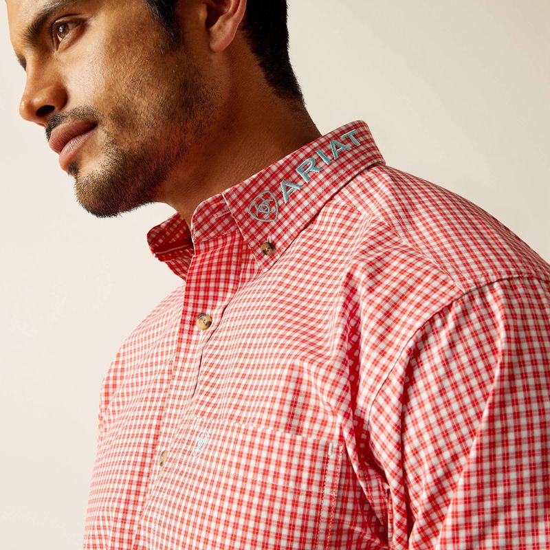 Red Ariat Pro Series Team Gilbert Classic Fit Shirt | 85OQETHAX