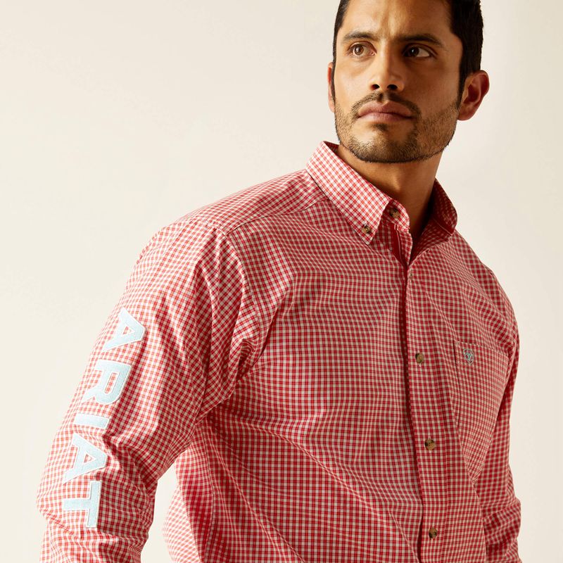 Red Ariat Pro Series Team Gilbert Classic Fit Shirt | 85OQETHAX