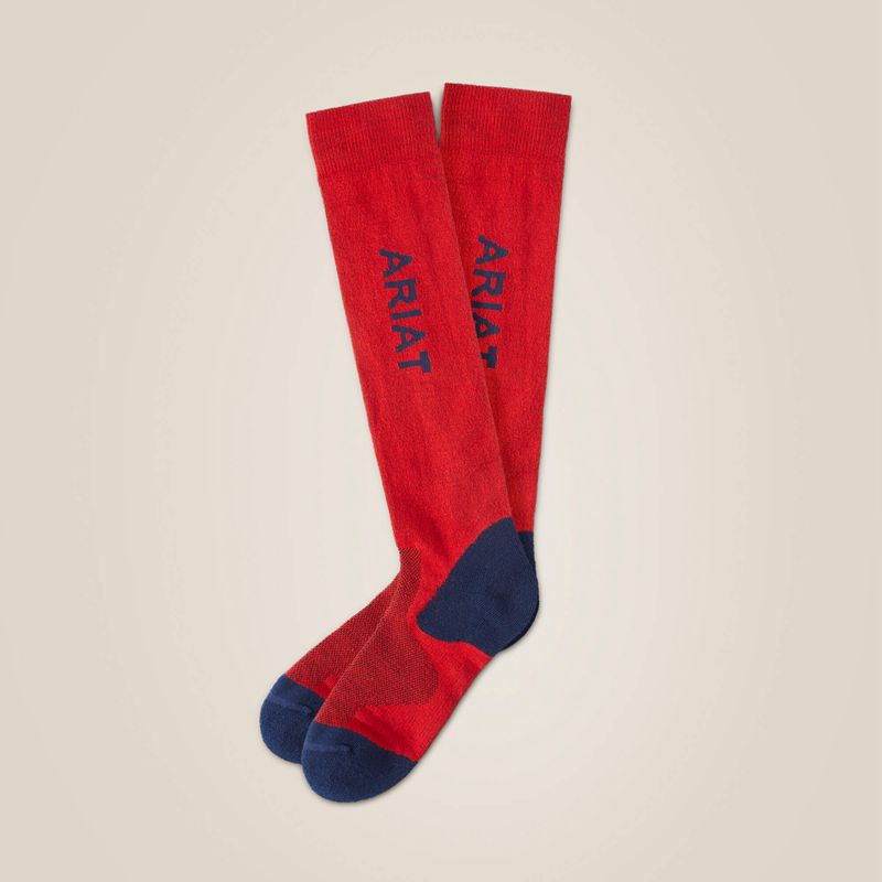 Red Ariat Tek Performance Socks | 57YETIODJ