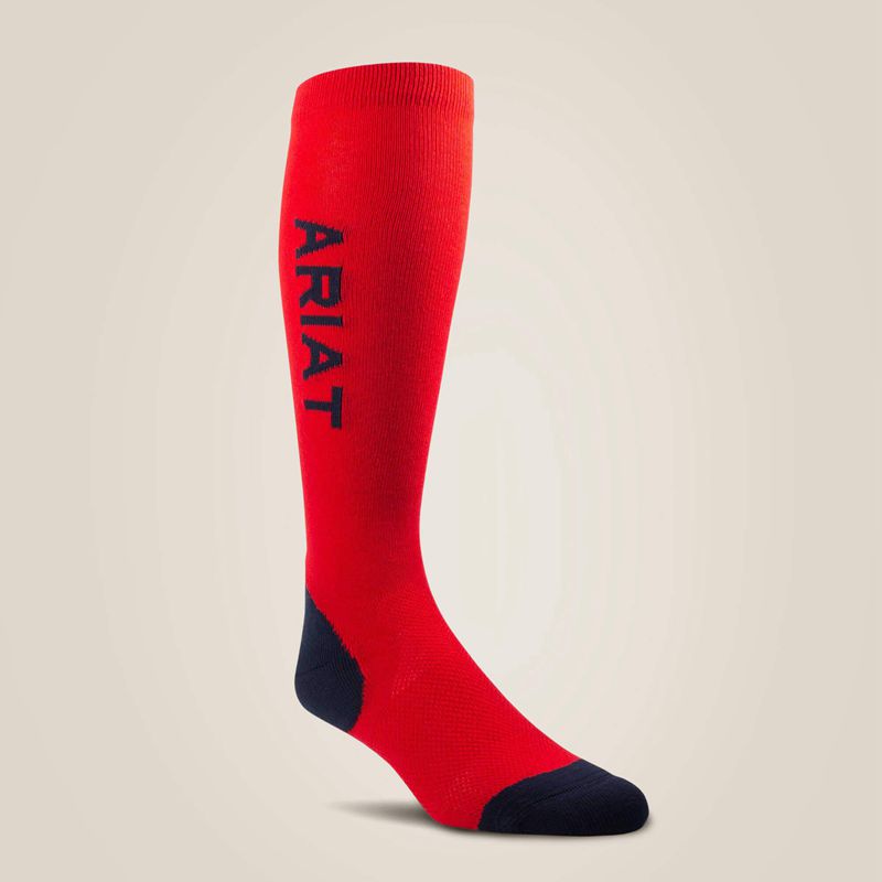 Red Ariat Tek Performance Socks | 57YETIODJ