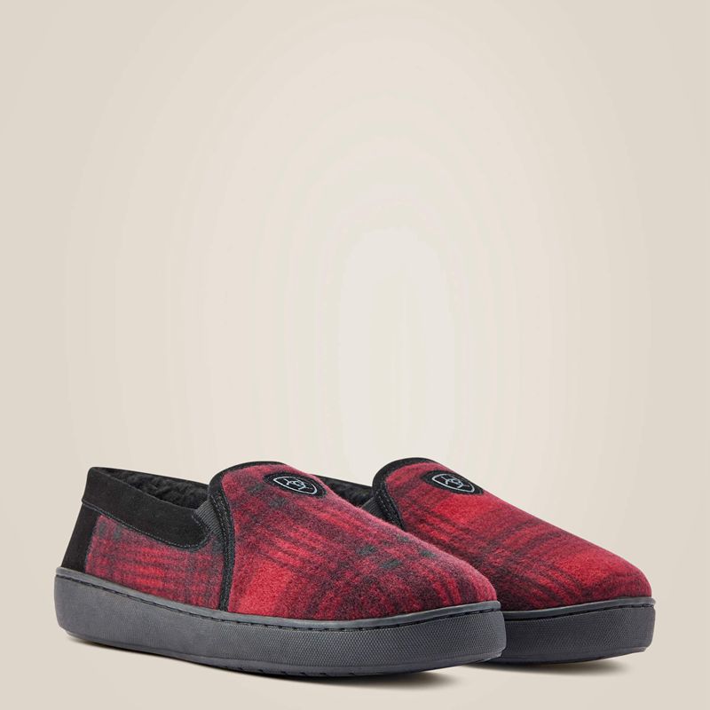 Red Plaid Ariat Lincoln Slipper | 95AYBFRLQ