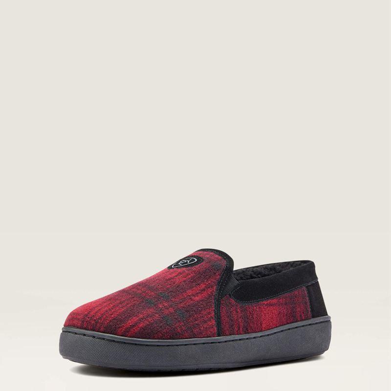 Red Plaid Ariat Lincoln Slipper | 95AYBFRLQ