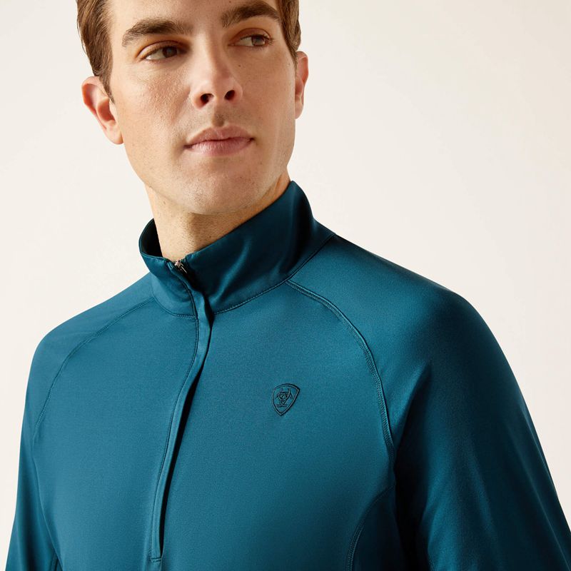 Reflecting Pond Ariat Lowell 1/4 Zip Recycled Materials Baselayer | 17ITYOPQA