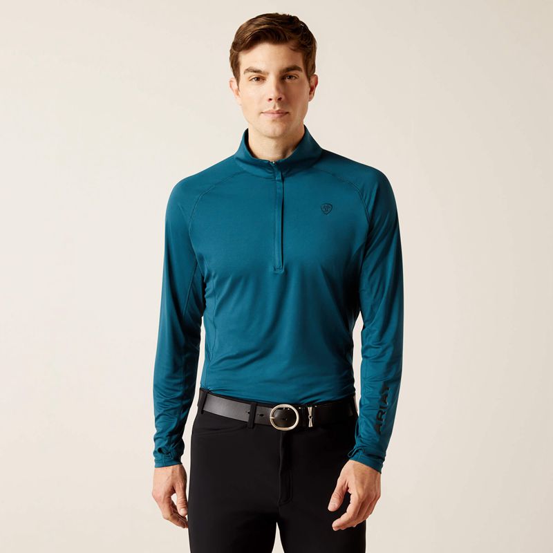 Reflecting Pond Ariat Lowell 1/4 Zip Recycled Materials Baselayer | 17ITYOPQA