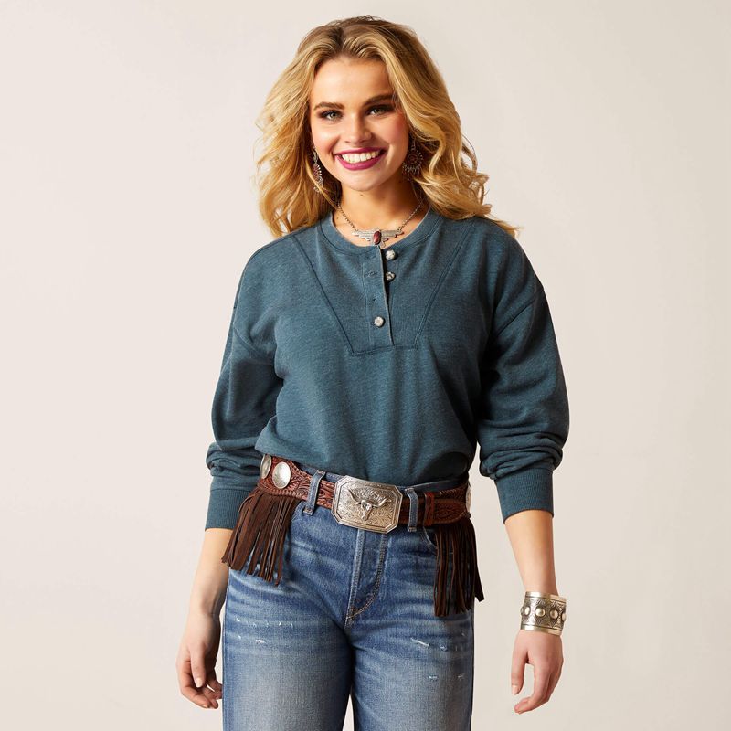 Reflecting Pond Ariat Ponderosa Crew Sweatshirt | 68HOSLYDN