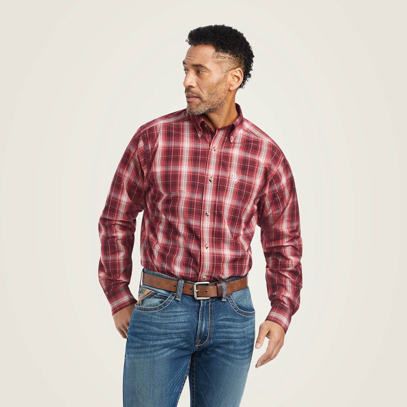 Rio Red Ariat Pro Series Wagner Fitted Shirt | 05BEGXAMZ