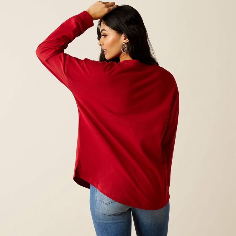 Rio Red Ariat Roadside Oversized Shirt | 20JUIZQNE