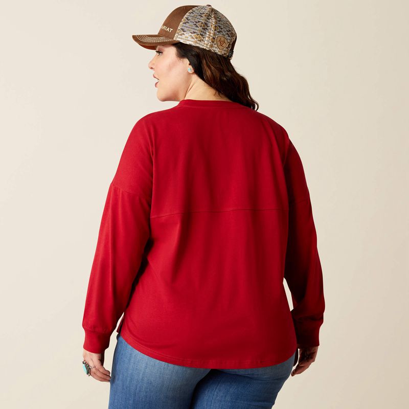 Rio Red Ariat Roadside Oversized Shirt | 20JUIZQNE