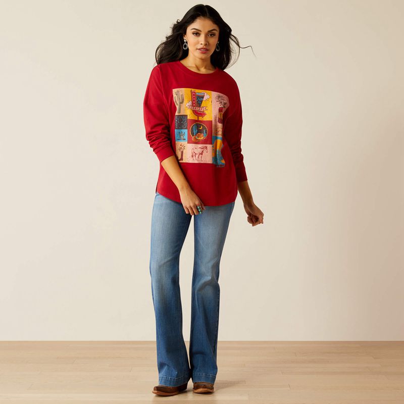 Rio Red Ariat Roadside Oversized Shirt | 20JUIZQNE