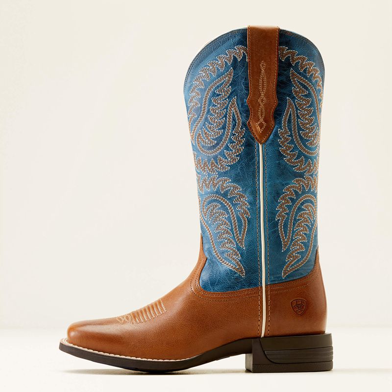 Roasted Peanut/Regatta Blue Ariat Cattle Caite Stretchfit Western Boot | 01PNKILOU