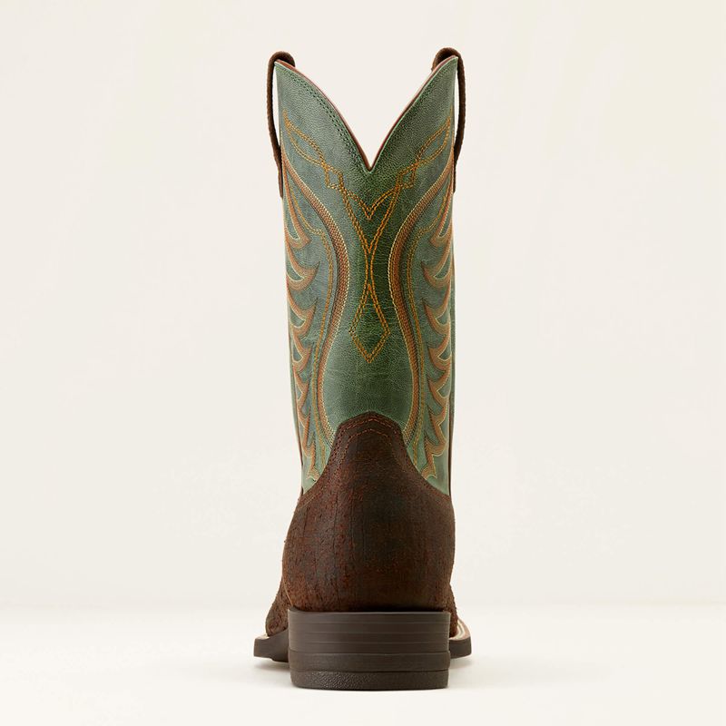 Rockweed Brown/Surf Green Ariat Amos Cowboy Boot | 17VTCBGLD