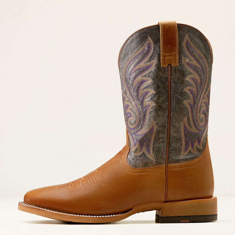 Rodeo Tan/Smokey Purple Ariat Cattle Call Cowboy Boot | 30NEOHXYI