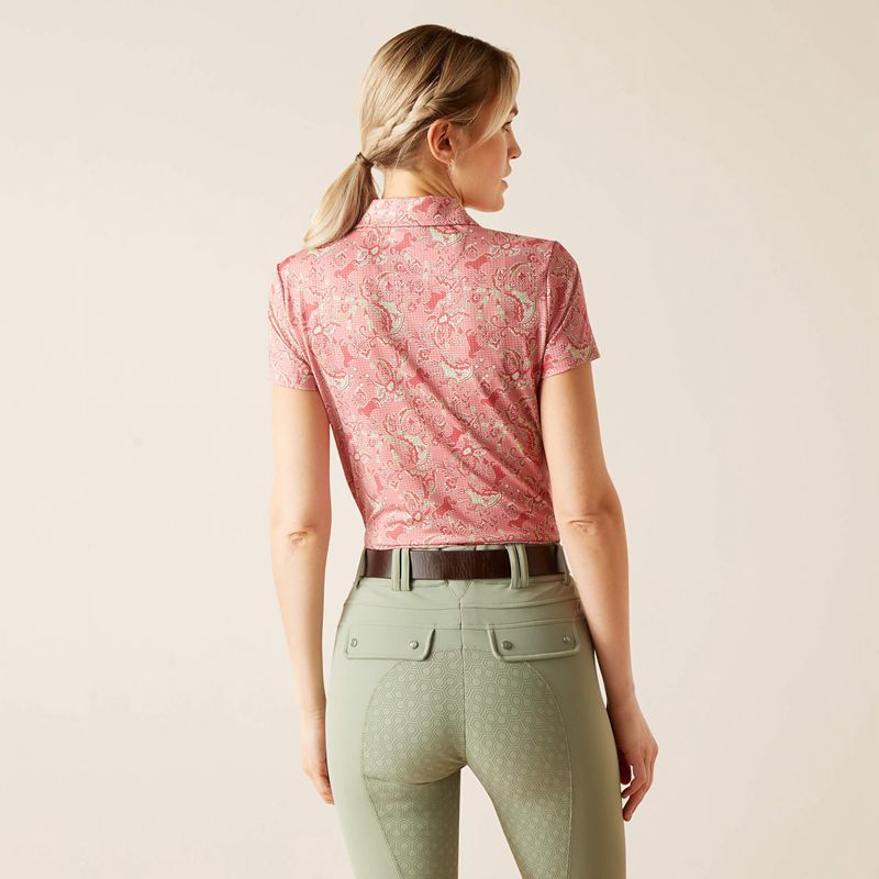 Rose Baroque Horse Ariat Motif Polo | 76RHTSCGV