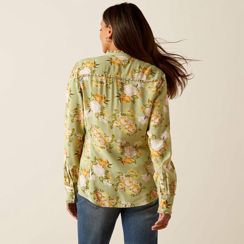 Rosegarden Print Ariat Clarion Blouse | 37KGBUEJY