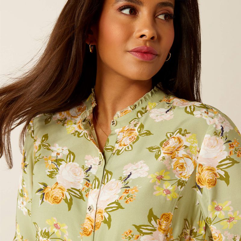 Rosegarden Print Ariat Clarion Blouse | 37KGBUEJY