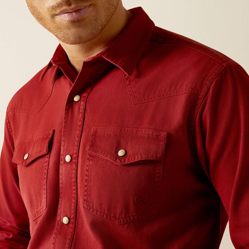 Rosewood Ariat Jurlington Retro Fit Shirt | 69BIGLMFX