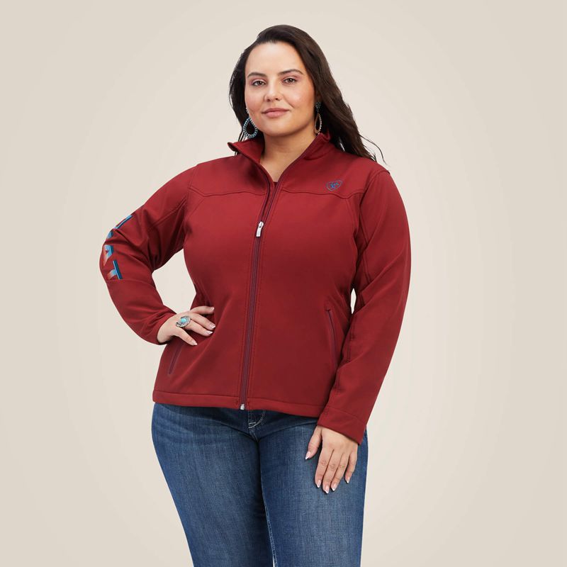 Rouge Red/Celestial Serape Ariat New Team Softshell Jacket | 84KWNEOSV