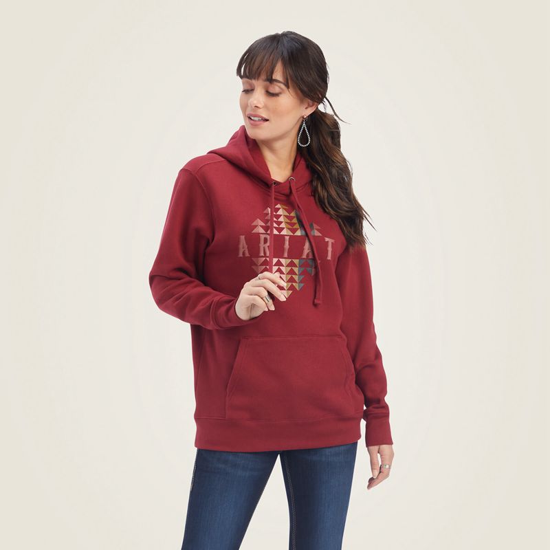 Rouge Red Ariat Real Beartooth Hoodie | 54KFMBIYJ