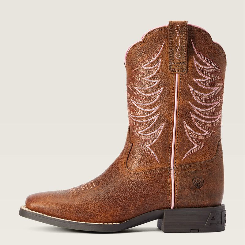 Rowdy Brown Ariat Bk Youth Firecatcher Western Boot | 04HVKUEYA