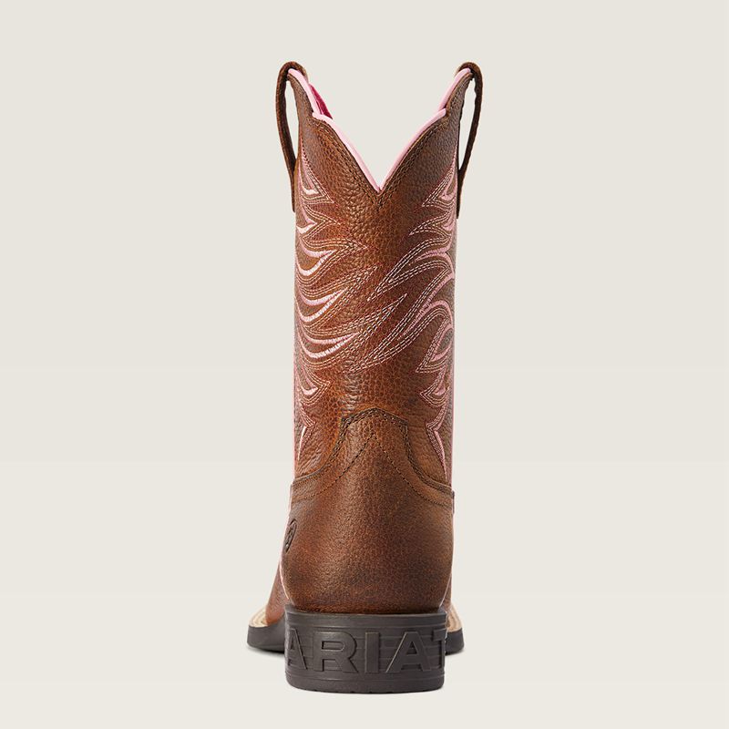 Rowdy Brown Ariat Bk Youth Firecatcher Western Boot | 04HVKUEYA