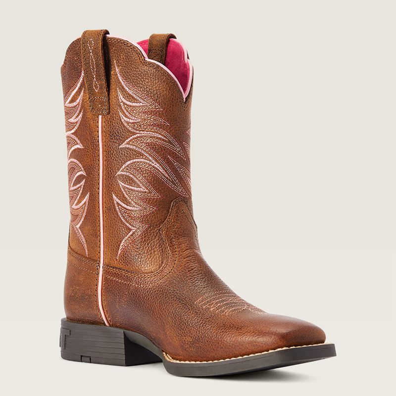 Rowdy Brown Ariat Bk Youth Firecatcher Western Boot | 04HVKUEYA