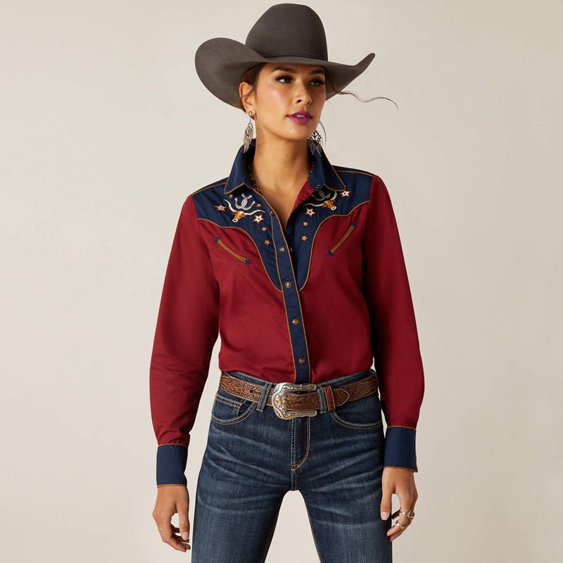 Rubaiyat/Navy Ariat Sissy Shirt | 98DHNWRTV