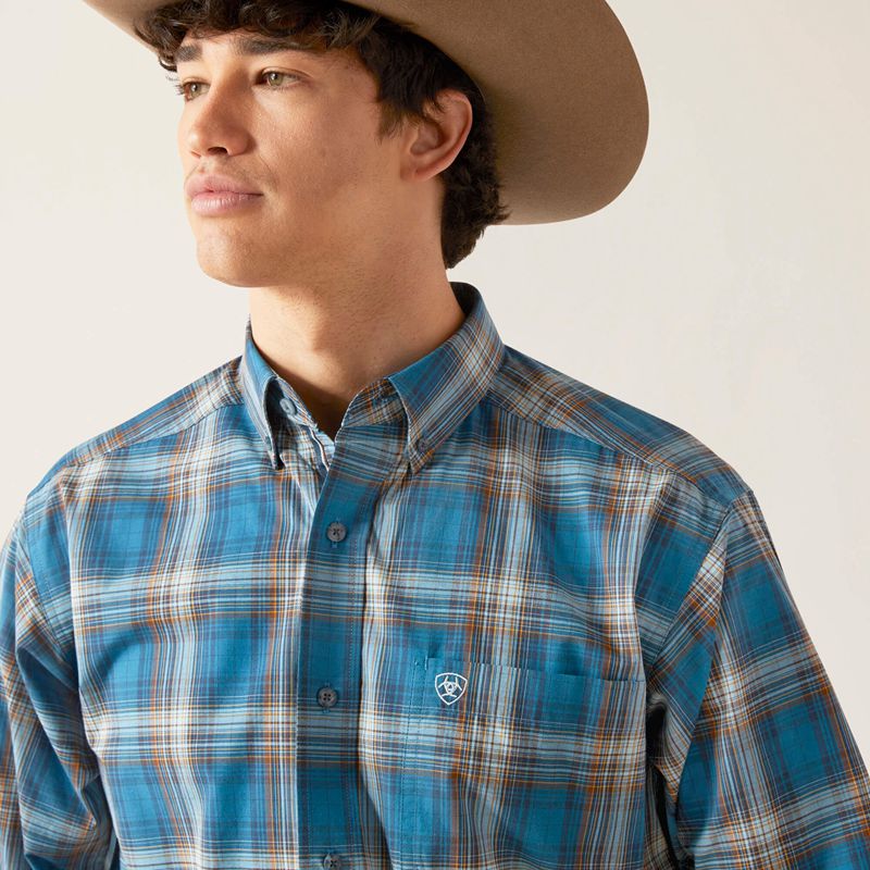 Rush Of Blue Ariat Pro Series Geron Classic Fit Shirt | 83XLBSUOP